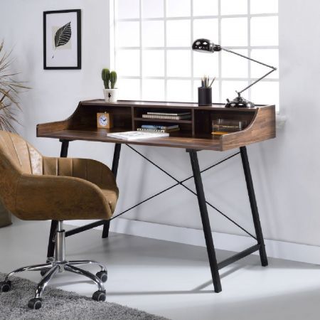 Компьютерный стол в скандинавском стиле из восстановленного тика